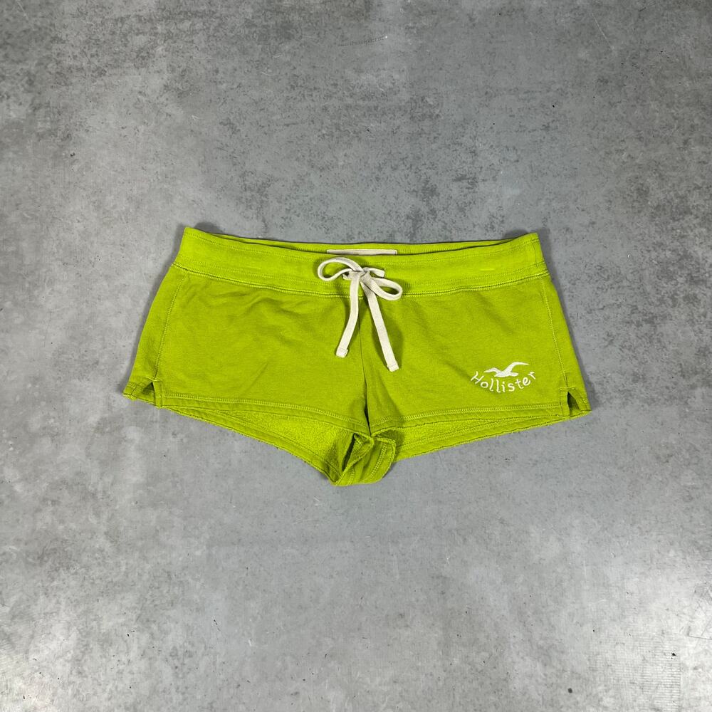 Hollister Surf Booty Shorts Womens Size Large Vintage Green Low Rise Embroidery